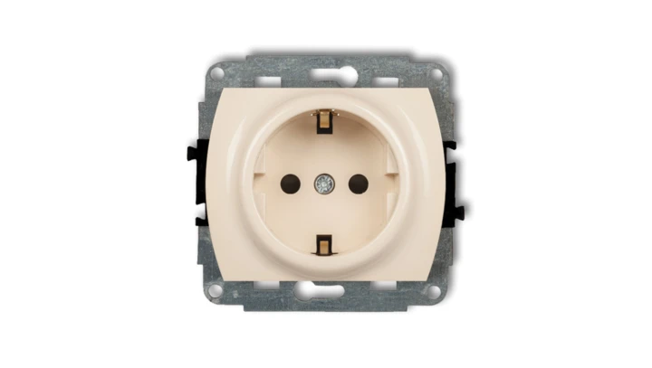TREND Gniazdo pojedyncze z/u SCHUKO beżowy 1GP-1sp