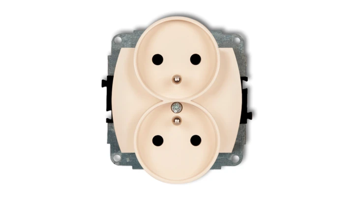 TREND Gniazdo podwójne z/u beżowy 1GPR-2zp
