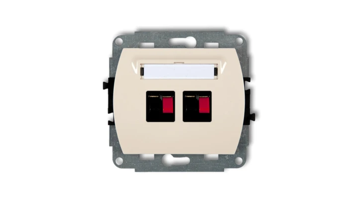 TREND Gniazdo głośnikowe podwójne beżowy 1GG-2