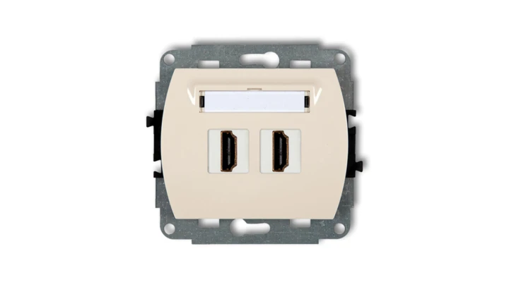 TREND Gniazdo podwójne HDMI beżowy 1HDMI-2