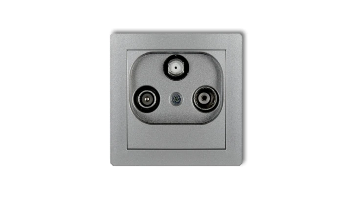 DECO Gniazdo antenowe RTV-SAT końcowe multimedialne (Internet) srebrny metalik 7DGM