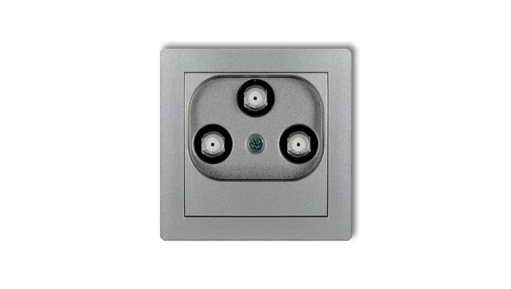 DECO Gniazdo multimedialne 3F DATA (Vectra) srebrny metalik 7DGMV