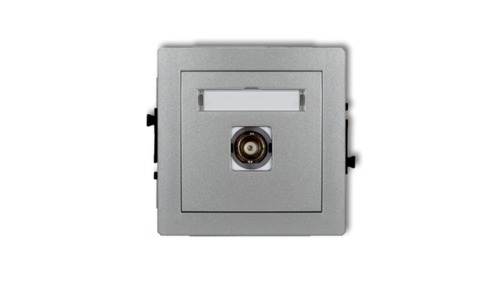 DECO Gniazdo pojedyncze BNC srebrny metalik 7DGBNC-1