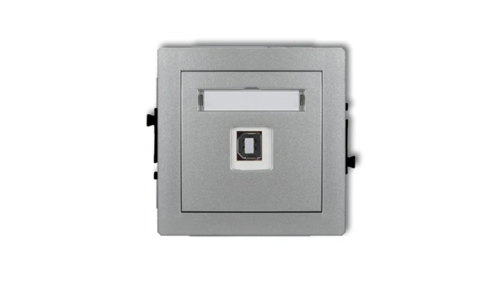DECO Gniazdo pojedyncze USB-AB srebrny metalik 7DGUSB-3