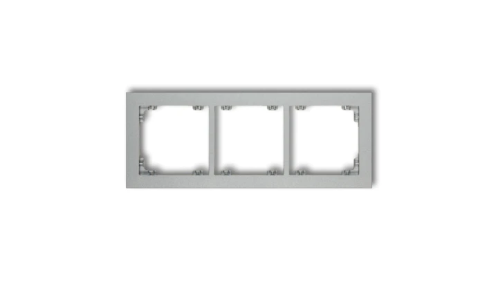 DECO Ramka potrójna srebrny metalik 7DR-3
