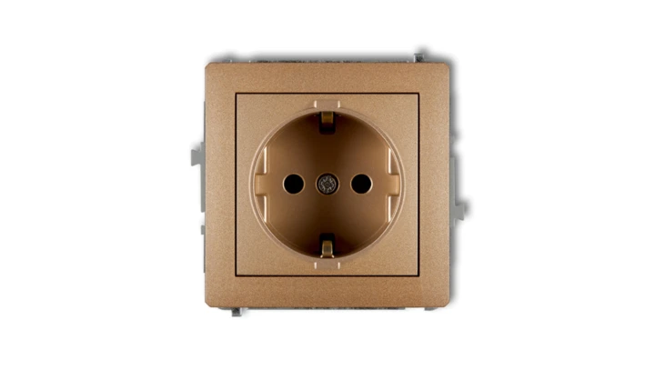DECO Gniazdo pojedyncze z/u SCHUKO złoty metalik 8DGP-1sp