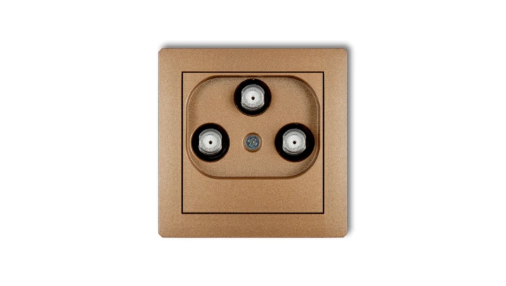 DECO Gniazdo multimedialne 3F DATA (Vectra) złoty metalik 8DGMV