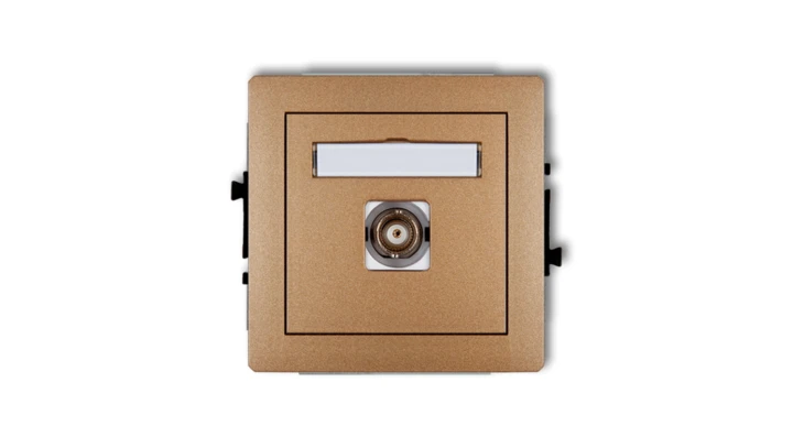 DECO Gniazdo pojedyncze BNC złoty metalik 8DGBNC-1