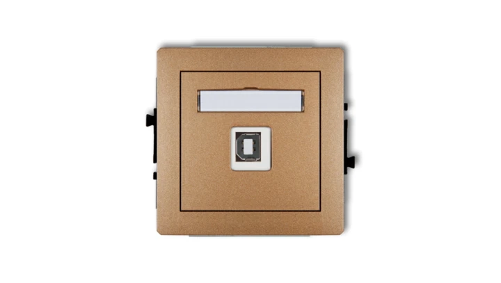 DECO Gniazdo pojedyncze USB-AB złoty metalik 8DGUSB-3