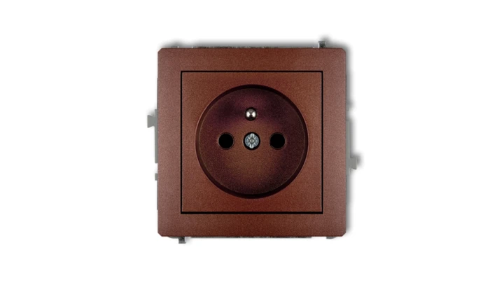 DECO Gniazdo pojedyncze z/u 2P+Z brązowy metalik 9DGP-1zp