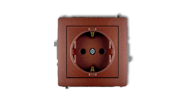 DECO Gniazdo pojedyncze z/u SCHUKO brązowy metalik 9DGP-1sp