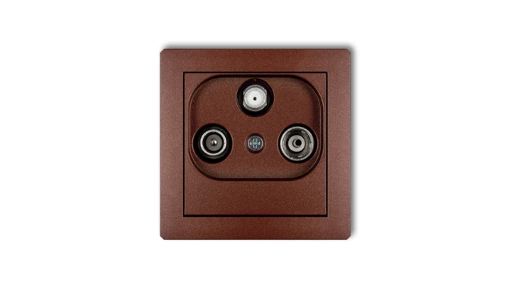 DECO Gniazdo antenowe RTV-SAT końcowe 1,5dB brązowy metalik 9DGS