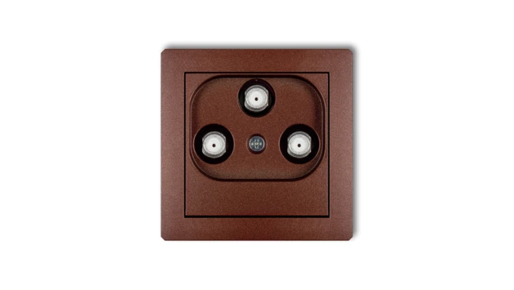 DECO Gniazdo multimedialne 3F DATA (UPC) brązowy metalik 9DGMU