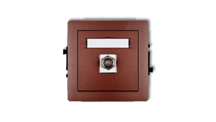 DECO Gniazdo antenowe pojedyncze typu F (SAT) pozłacany brązowy metalik 9DGF-1.1