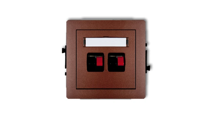 DECO Gniazdo głośnikowe podwójne brązowy metalik 9DGG-2