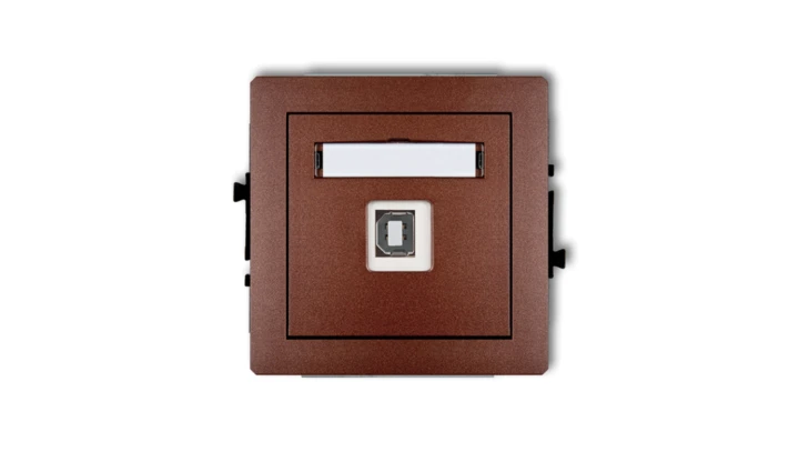 DECO Gniazdo pojedyncze USB-AB brązowy metalik 9DGUSB-3