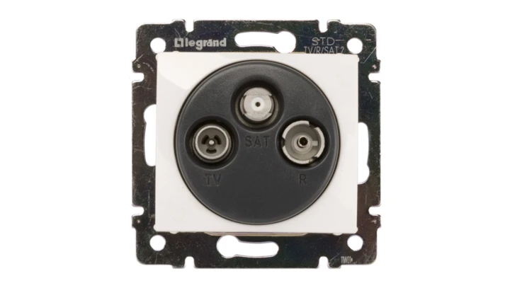 VALENA Gniazdo antenowe RTV/SAT końcowe białe 774436