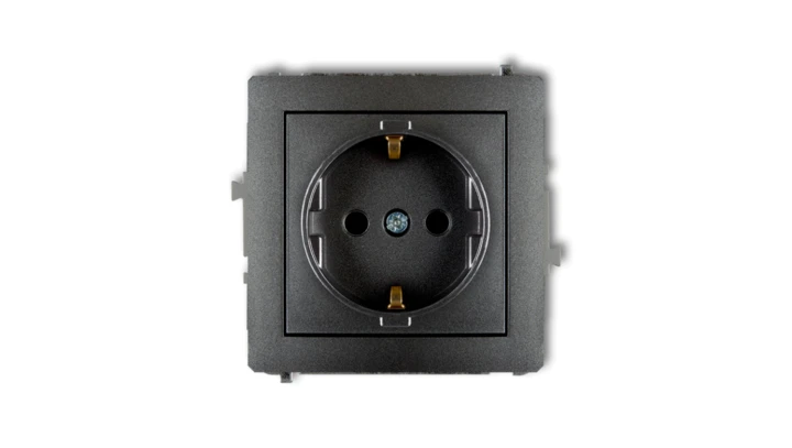 DECO Gniazdo pojedyncze z/u SCHUKO grafitowy 11DGP-1sp