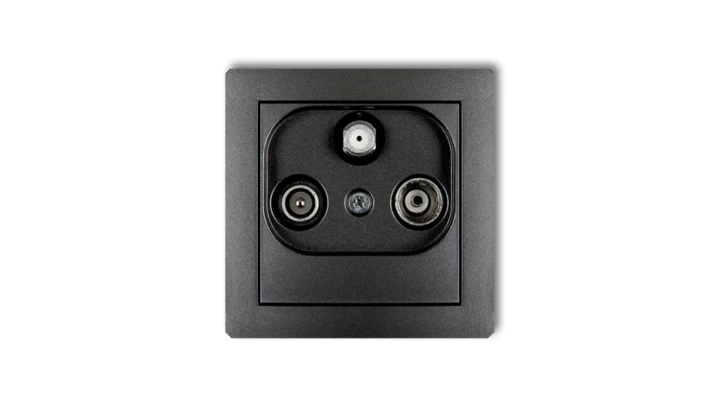 DECO Gniazdo antenowe RTV-SAT końcowe (2 wejścia antenowe) grafitowy 11DGST