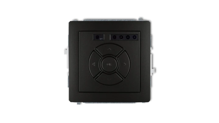 DECO Sterownik roletowy elektroniczny (sterowanie lokalne i pilotem, sterowanie strefą, dodatkowy przycisk) czarny mat 12DSR-3