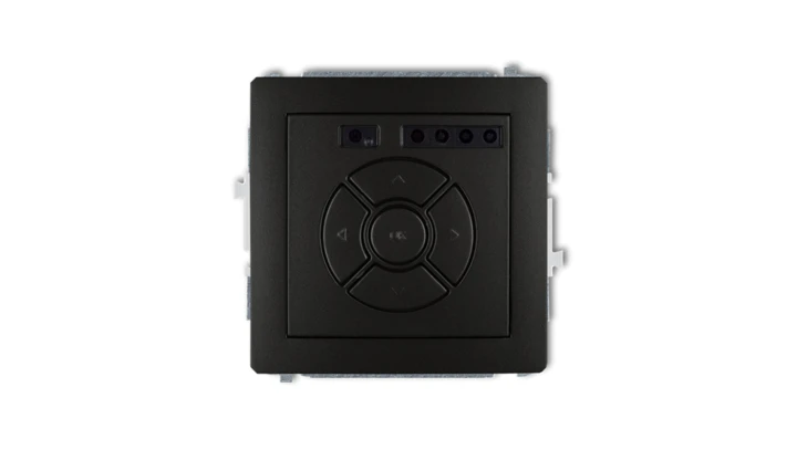 DECO Sterownik roletowy elektroniczny (sterowanie lokalne i pilotem, sterowanie strefą, dodatkowy przycisk) czarny mat 12DSR-3A