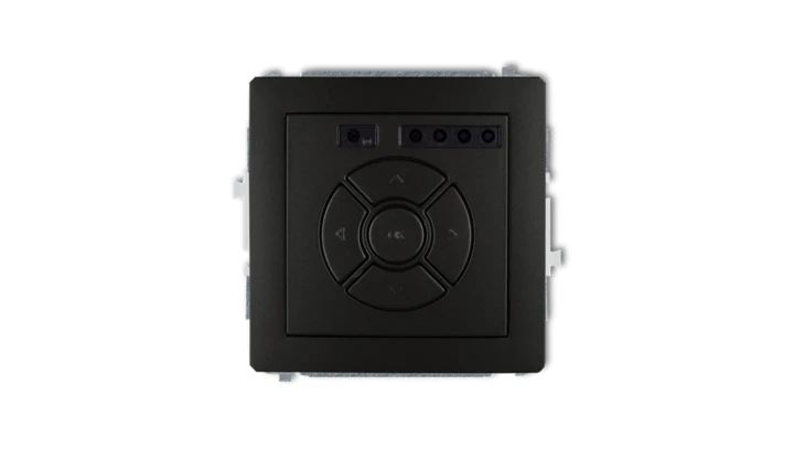 DECO Sterownik roletowy elektroniczny (przycisk centralny/dodatkowy) czarny mat 12DSR-6