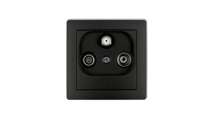 DECO Gniazdo antenowe RTV-SAT końcowe (2 wejścia antenowe) czarny mat 12DGST