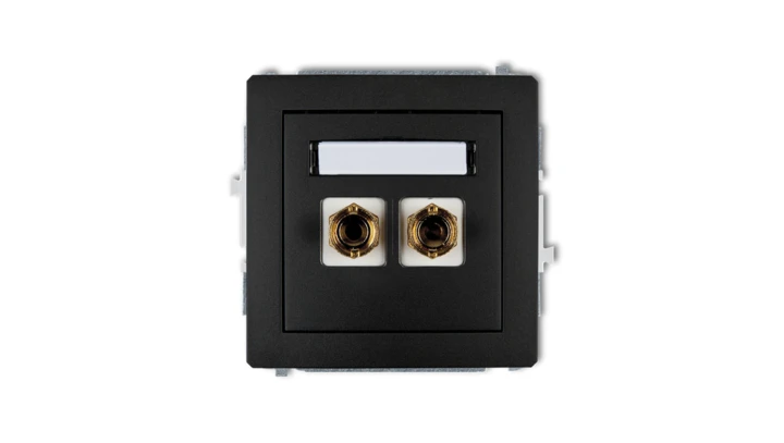 DECO Gniazdo głośnikowe pojedyncze (typu banan - czerwony i czarny, pozłacany, 4 mm2, do lutowania) czarny mat 12DGG-3