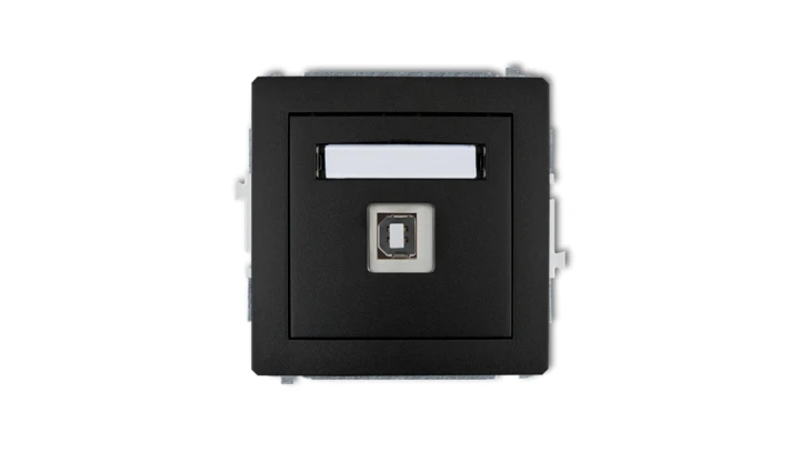 DECO Gniazdo pojedyncze USB-AB czarny mat 12DGUSB-3