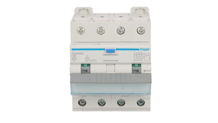 Wyłącznik różnicowo-nadprądowy RCBO 4P C16A 0,03A Typ A 6kA RCBO ADM466C