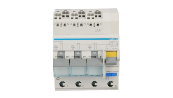 Wyłącznik różnicowo-nadprądowy RCBO 4P C10A 0,03A Typ A 6kA RCBO ADZ360D