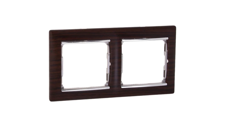 VALENA Ramka podwójna pozioma wenge/srebro 770372