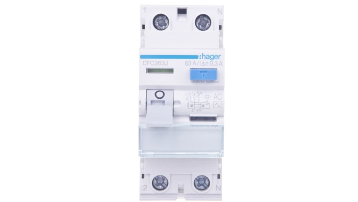 Wyłącznik różnicowoprądowy 2P 63A 0,3A typ AC CFC263J