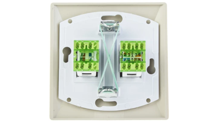 AKCENT Gniazdo teleinformatyczne RJ45 + RJ11 beżowe GPKT-A/K/01