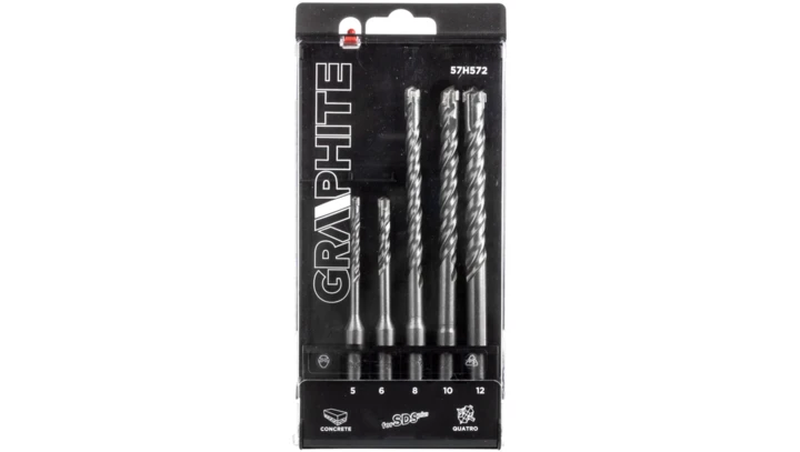 Zestaw wierteł do betonu SDS+ quatro 5, 6 x 110 mm + 8, 10, 12 x 160mm /zestaw 5szt./ 57H572