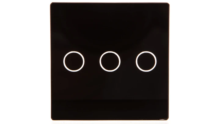 TouchMe Mały panel szklany, łącznik potrójny, czarny TM532B