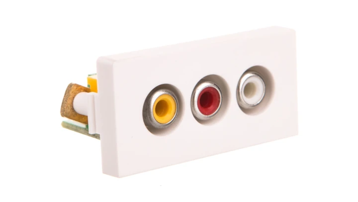 TouchMe Moduł 1/2 gniazdo audio i video białe TM908W