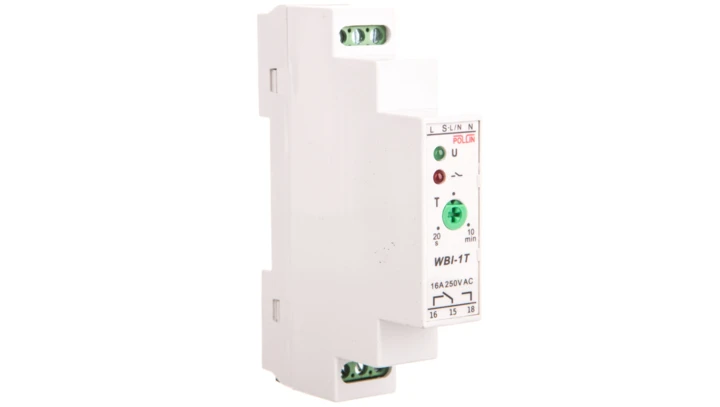 Przekaźnik bistabilny 1P 16A 230V AC czas wyłączenia 20s-10min WBI-1T