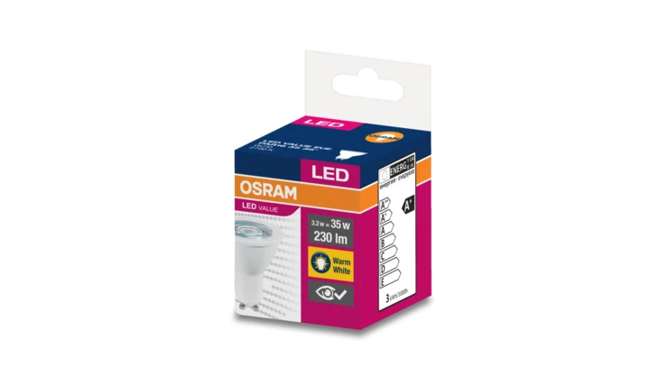 Żarówka LED VALUE PAR16 35 GU10 2,8W 230lm 2700K 827 36st. 4058075198555