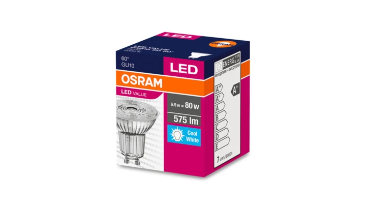 Żarówka LED VALUE PAR16 80 GU10 6,9W 575lm 4000K 840 60st. 3 LATA GWARANCJI 4058075096783