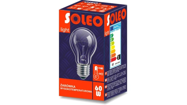 Żarówka E27 A55 75W 790lm 2700K 230V SOLEO wysokotemperaturowa WST-2623