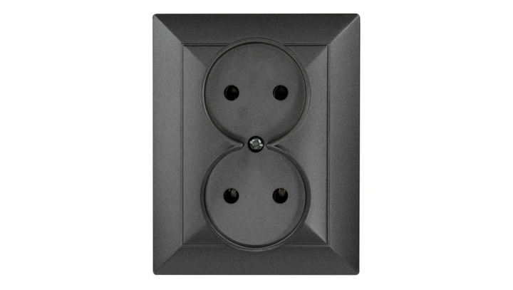 OPAL Gniazdo podwójne b/u grafit GPt-5 Op