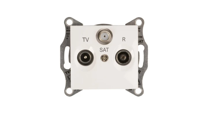 Sedna Gniazdo antenowe RD/TV/SAT przelotowe 8dB białe SDN3501221