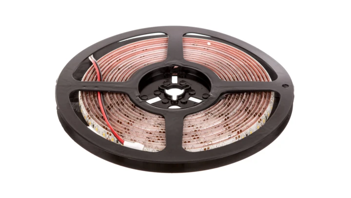Taśma LED SMD 3014 wodoodporna 12V DC 14,4W/m ciepły biały BIAŁE PCB 120DIOD/m 8mm rolka 5m samoprzylepna LD-VW3014CB-60
