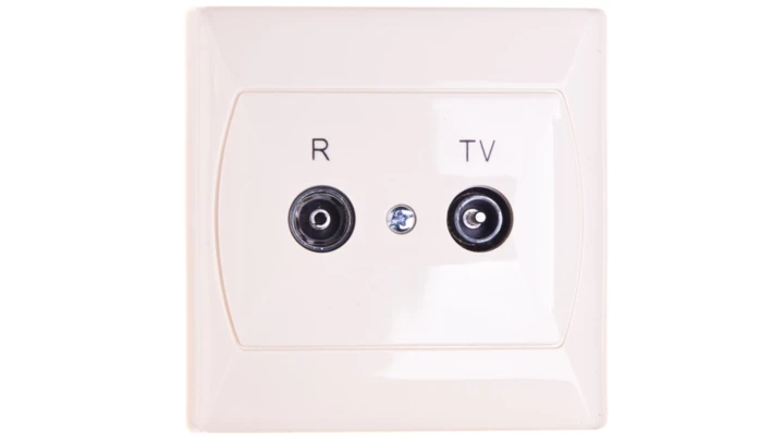 AKCENT Gniazdo antenowe RTV przelotowe 16dB beżowe GPA-16AP/01