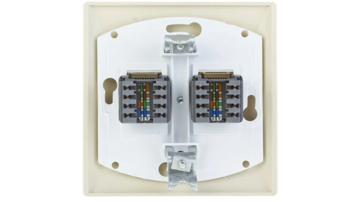 AKCENT Gniazdo komputerowe podwójne RJ45 kat.5e MMC beżowe GPK-2A/K/01