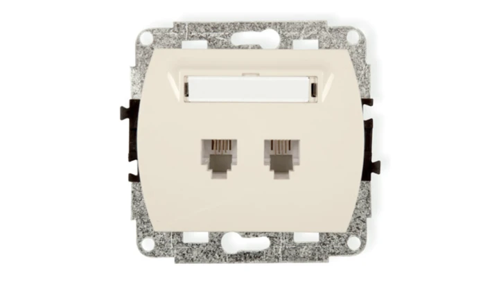 TREND Gniazda telefoniczne podwójne 2xRJ11, 4-stykowy beżowy 1GT-2