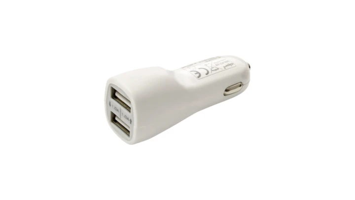 Ładowarka samochodowa 2xUSB 2,1A biała CLT724
