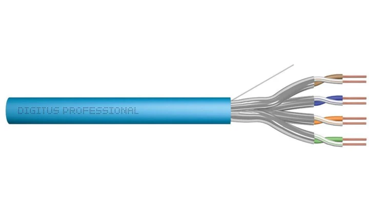 Kabel teleinformatyczny U/FTP kat.6a 4x2xAWG23 LS0H drut niebieski CPR: Dca-s1a,d0,a1 /500m/