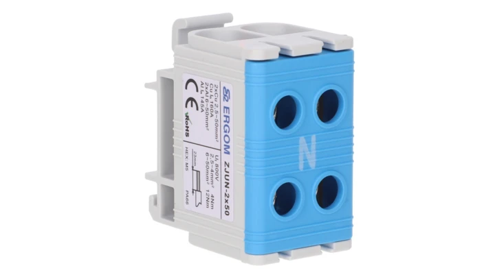 Złączka szynowa 2-torowa niebieska ZJUN-2x50/BL R34RR-07010021203 /6szt./